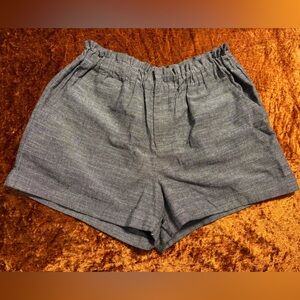 Gray Elastic Waist Shorts